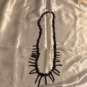 Vintage Black coral branch Necklace.